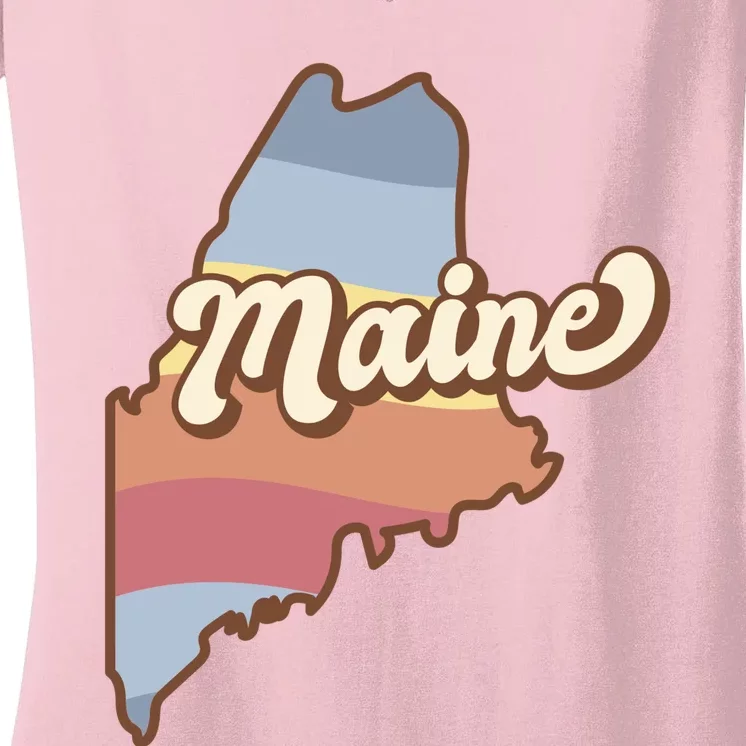 Retro Maine Women's V-Neck T-Shirt