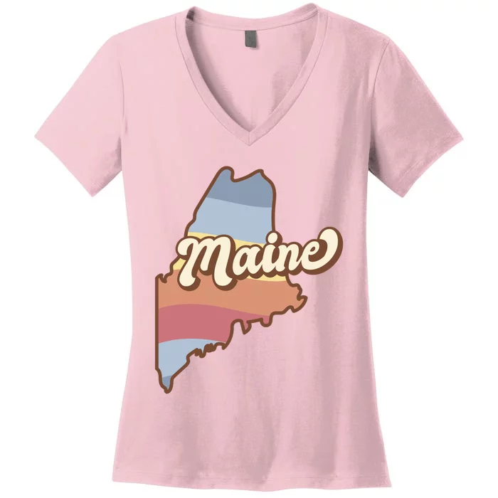 Retro Maine Women's V-Neck T-Shirt