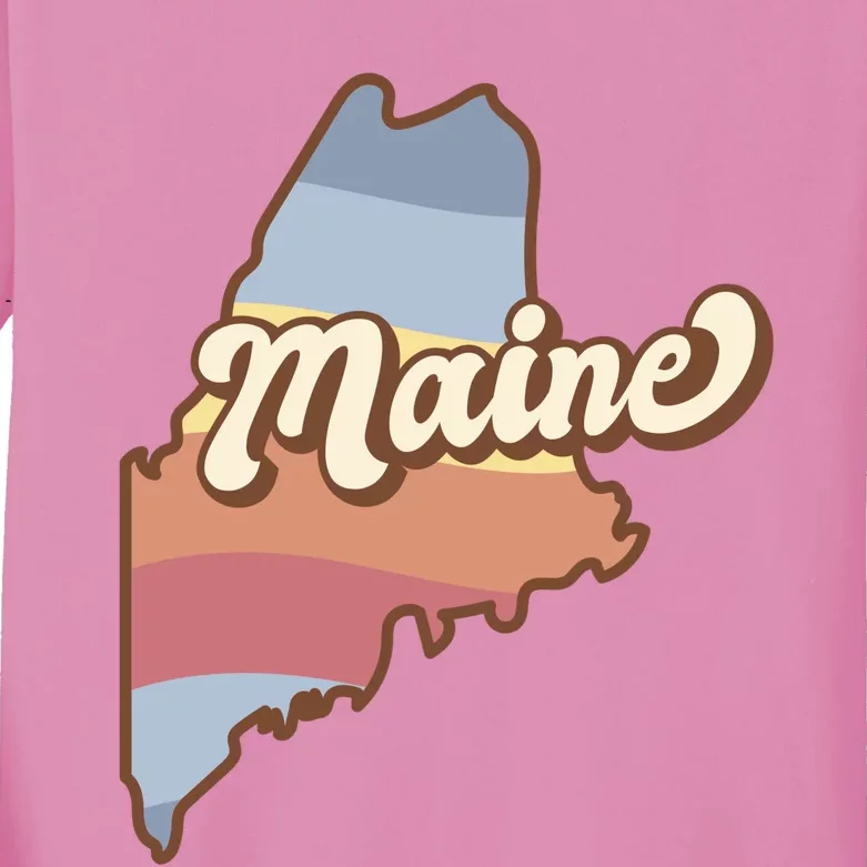 Retro Maine Kids Long Sleeve Shirt