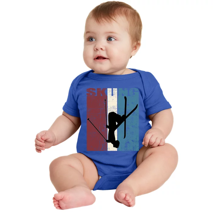 Red Mountain Retro Skiing Ski Great Gift Baby Bodysuit