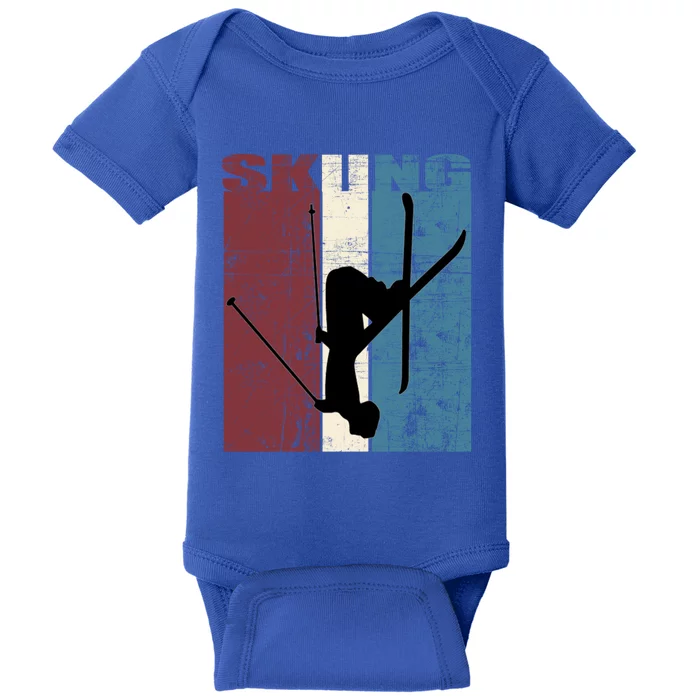 Red Mountain Retro Skiing Ski Great Gift Baby Bodysuit