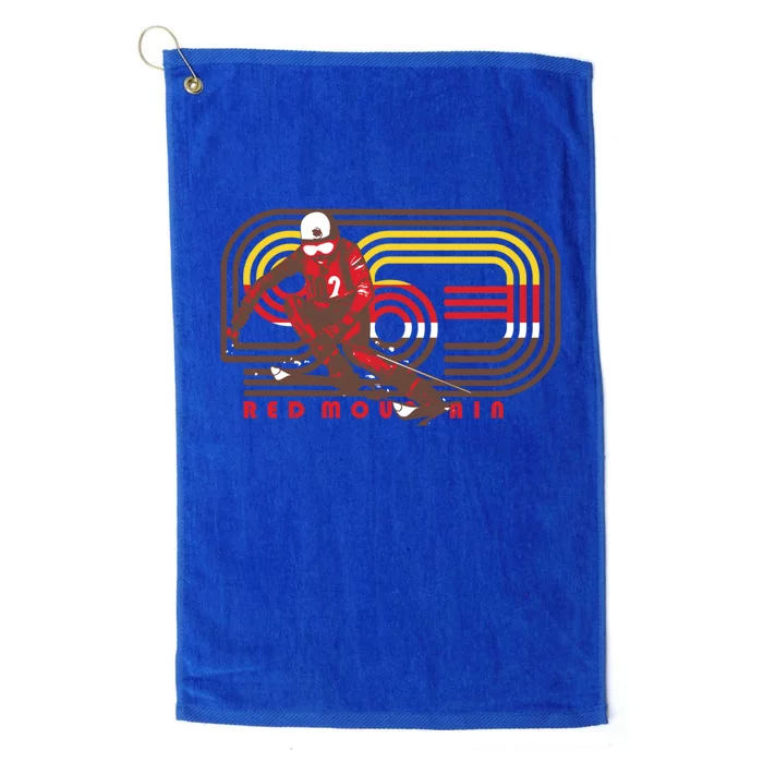 Red Mountain Retro Skiing Ski Gift Platinum Collection Golf Towel