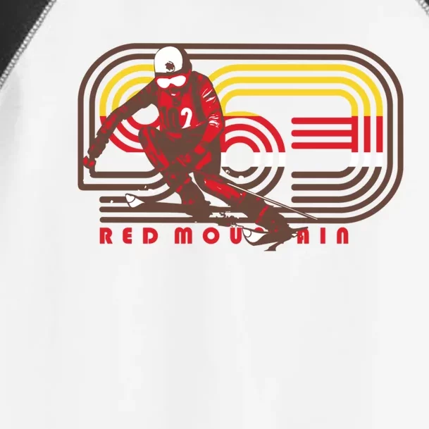 Red Mountain Retro Skiing Ski Gift Toddler Fine Jersey T-Shirt