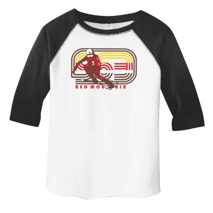 Red Mountain Retro Skiing Ski Gift Toddler Fine Jersey T-Shirt