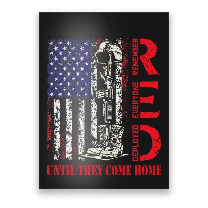 R.E.D. Military Remember Everyone Deployed Usa Flag Poster