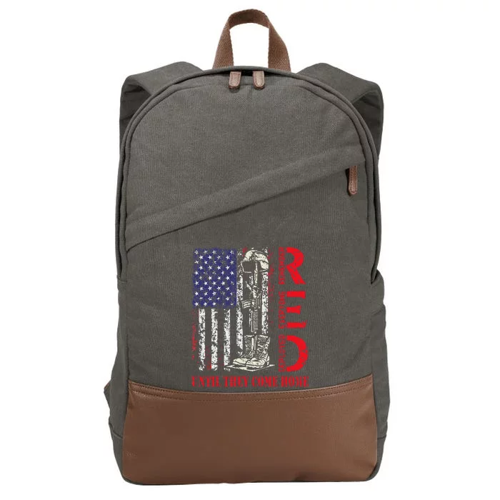 R.E.D. Military Remember Everyone Deployed Usa Flag Cotton Canvas Backpack