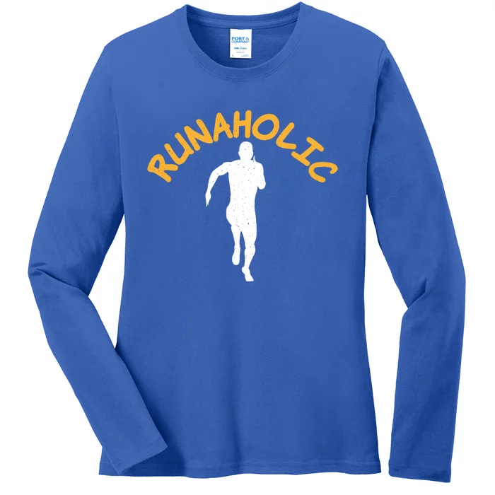 Runaholic Marathon Runner Cool Gift Ladies Long Sleeve Shirt