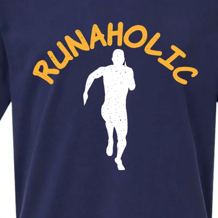 Runaholic Marathon Runner Cool Gift Sueded Cloud Jersey T-Shirt