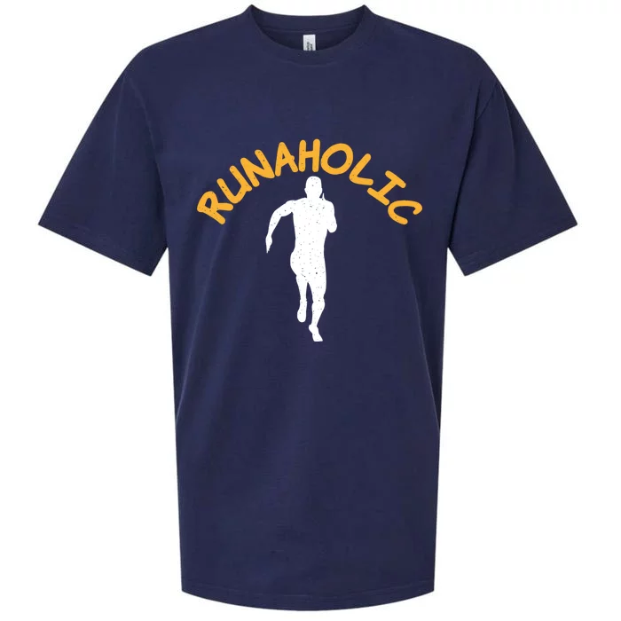 Runaholic Marathon Runner Cool Gift Sueded Cloud Jersey T-Shirt