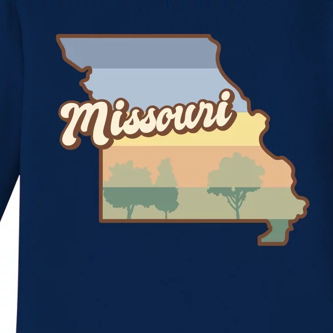 Retro Missouri Baby Long Sleeve Bodysuit