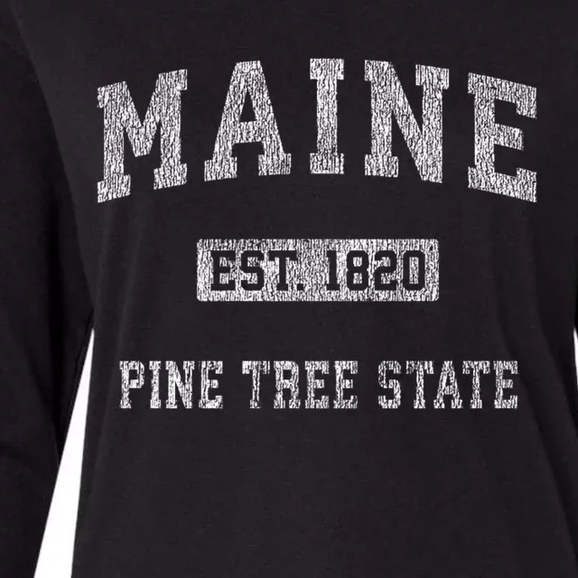 Retro Maine Womens Cotton Relaxed Long Sleeve T-Shirt