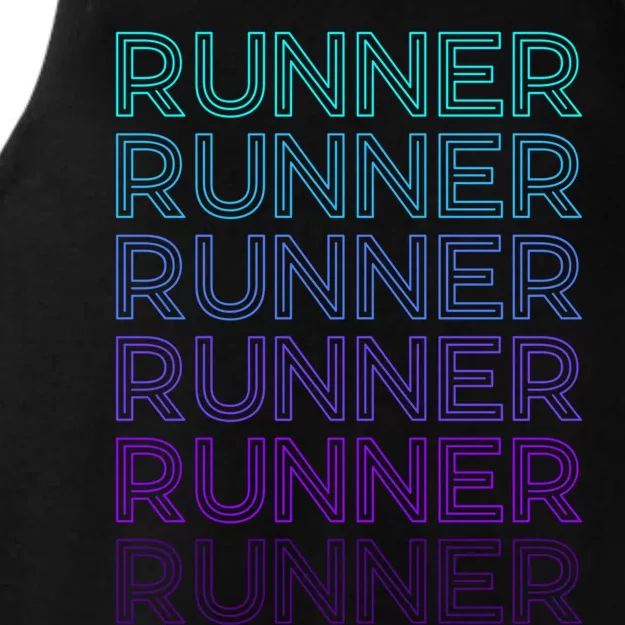 Runner Marathon Running Retro Gift Ladies Tri-Blend Wicking Tank