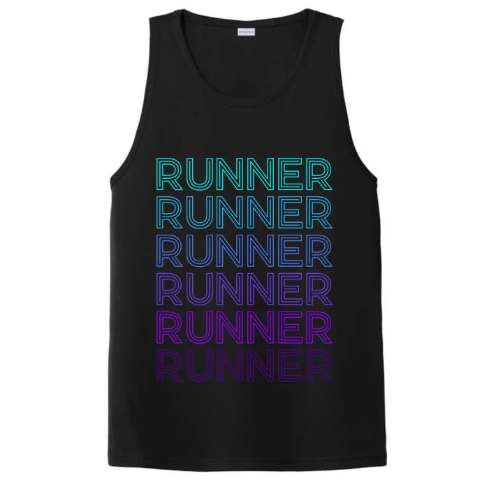 Runner Marathon Running Retro Gift Performance Tank