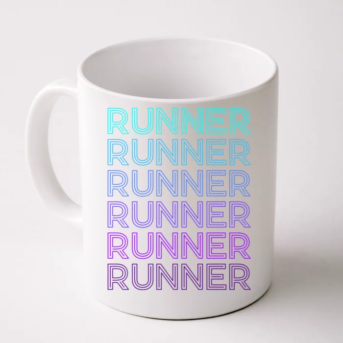 Runner Marathon Running Retro Gift Front & Back Coffee Mug