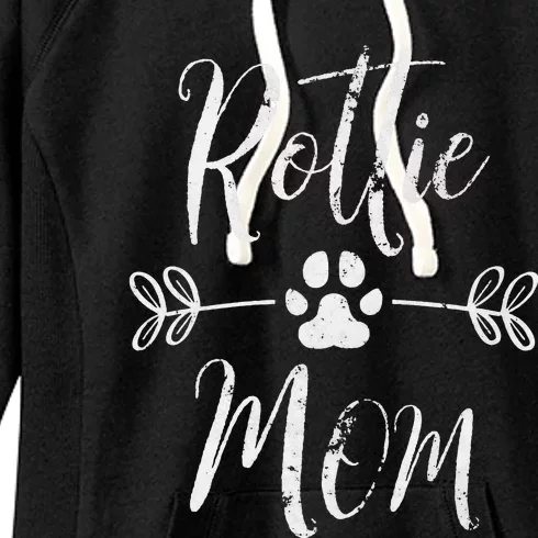 Rottie Mom Rottweiler Lover Owner Funny Dog Mom Women's Fleece Hoodie