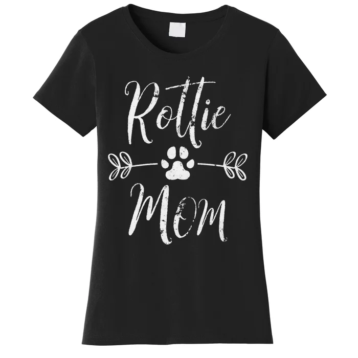 Rottie Mom Rottweiler Lover Owner Funny Dog Mom Women's T-Shirt