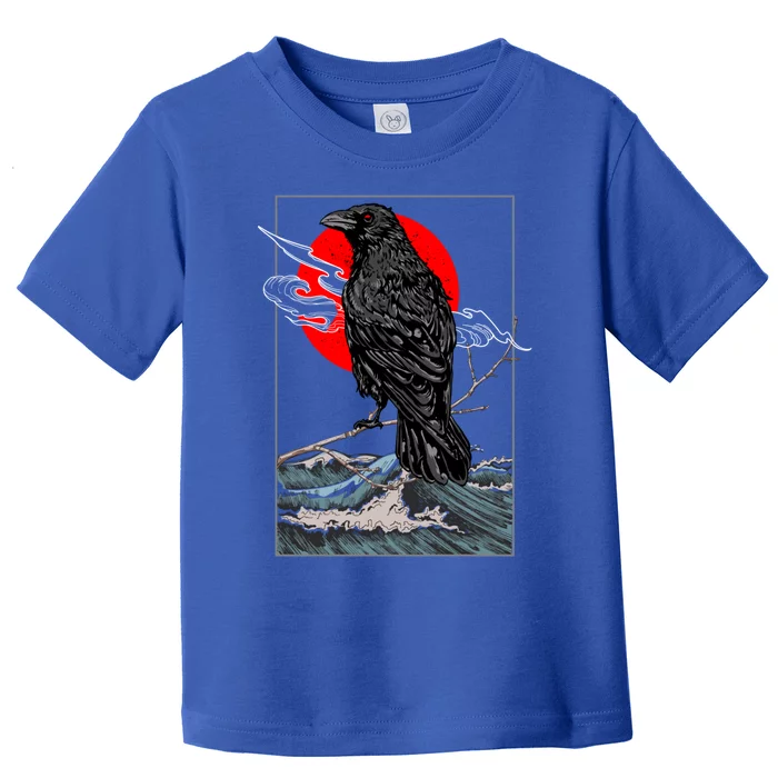 Red Moon Raven Graphic Black Crow Toddler T-Shirt