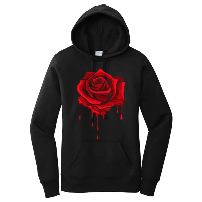 Red Melting Rose Garden Gardener Botanist Flowers Rose Women's Pullover Hoodie