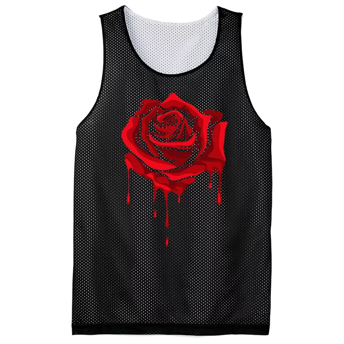 Red Melting Rose Garden Gardener Botanist Flowers Rose Mesh Reversible Basketball Jersey Tank