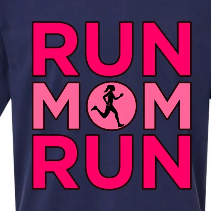 Run Mom Run Half Marathon Runner Running Lover Graphic Meaningful Gift Sueded Cloud Jersey T-Shirt