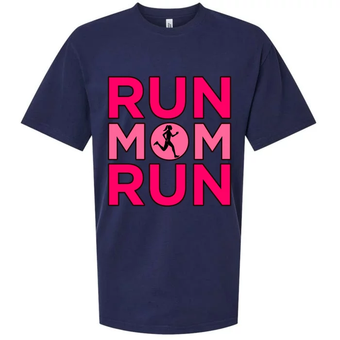 Run Mom Run Half Marathon Runner Running Lover Graphic Meaningful Gift Sueded Cloud Jersey T-Shirt