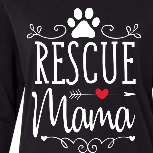 Rescue Mama Rescue Dog Lover Outfit Rescue Mom Gift Womens Cotton Relaxed Long Sleeve T-Shirt