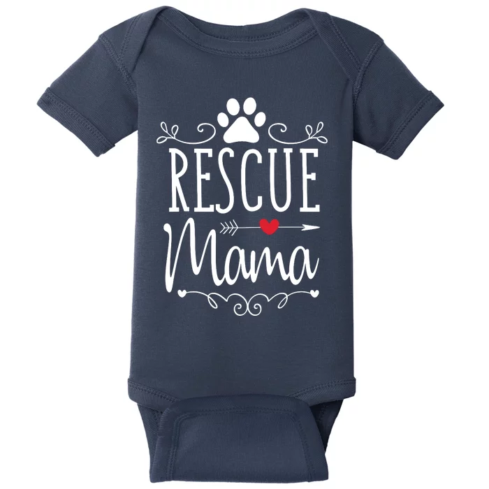 Rescue Mama Rescue Dog Lover Outfit Rescue Mom Gift Baby Bodysuit