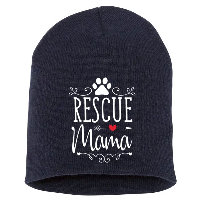 Rescue Mama Rescue Dog Lover Outfit Rescue Mom Gift Short Acrylic Beanie