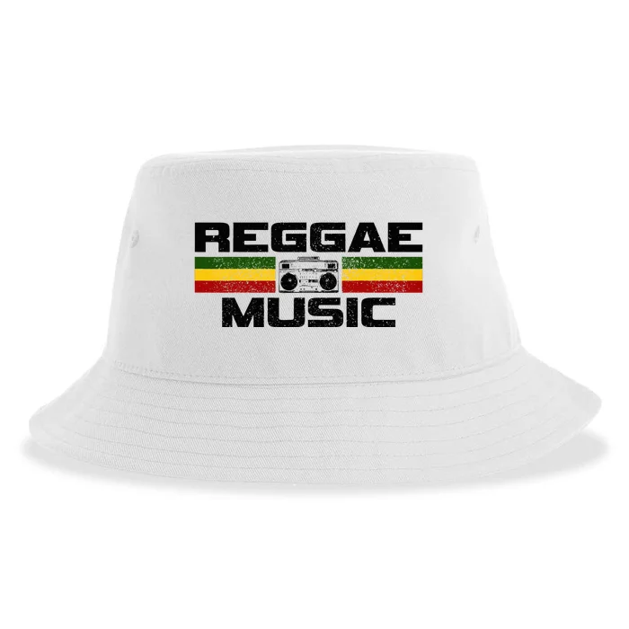 Reggae Music Rastafari Rasta Jamaica Gift Sustainable Bucket Hat