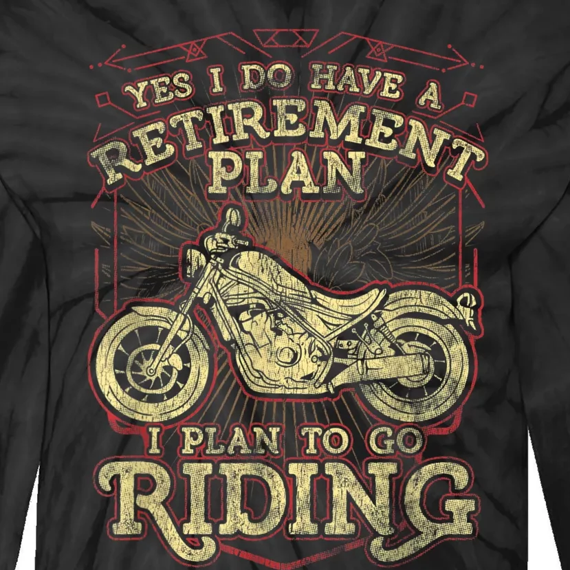 Retirement Motorcycle Riders Biker Tie-Dye Long Sleeve Shirt