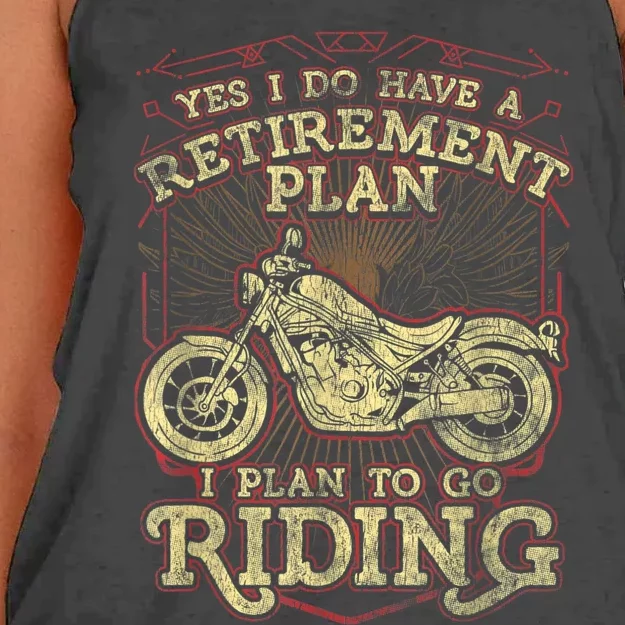 Retirement Motorcycle Riders Biker Women's Knotted Racerback Tank