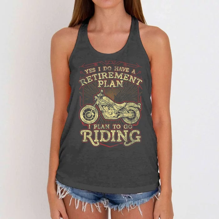 Retirement Motorcycle Riders Biker Women's Knotted Racerback Tank