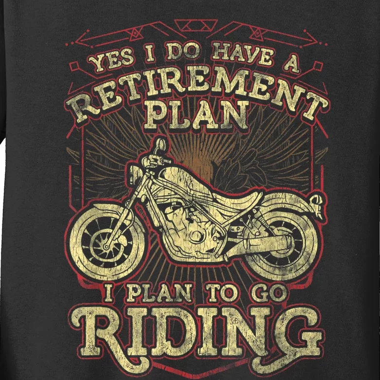 Retirement Motorcycle Riders Biker Kids Long Sleeve Shirt