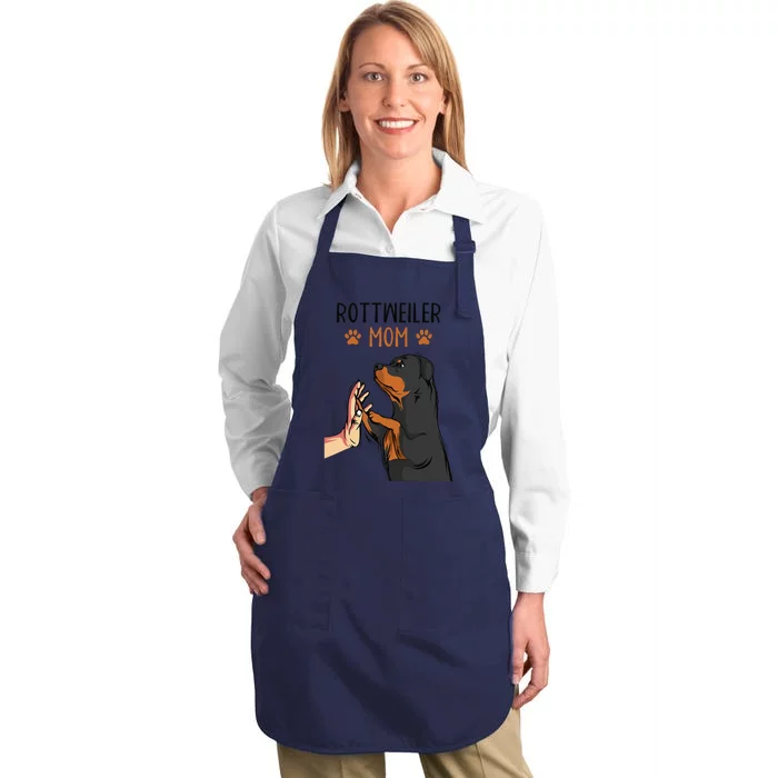 Rottweiler Mom Rottie Dog Mama Funny Mothers Day Full-Length Apron With Pocket