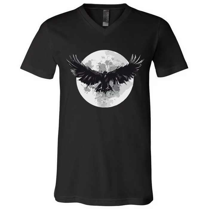 Raven Moon V-Neck T-Shirt