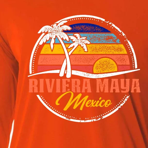 Riviera Maya Retro Sunset Cooling Performance Long Sleeve Crew