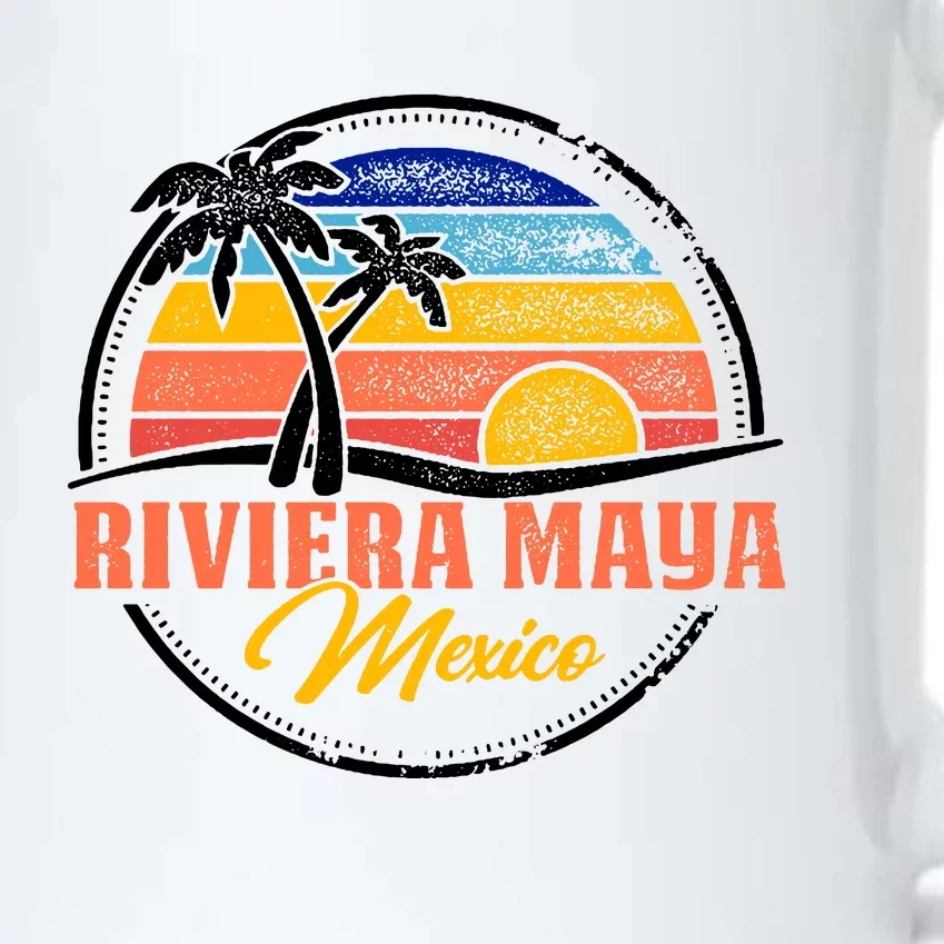 Riviera Maya Retro Sunset Black Color Changing Mug