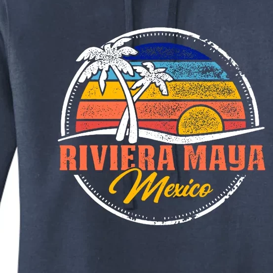 Riviera Maya Retro Sunset Women's Pullover Hoodie