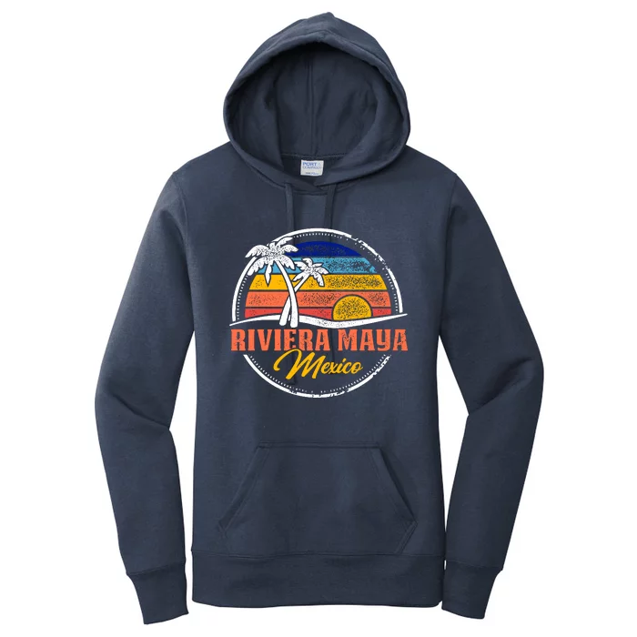 Riviera Maya Retro Sunset Women's Pullover Hoodie