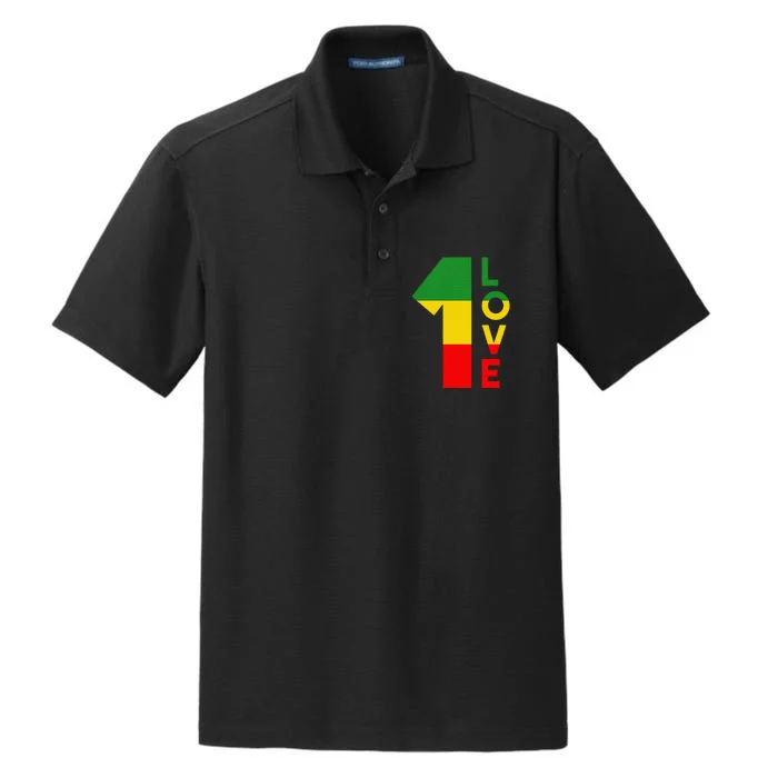 Reggae Music Rastafarian 1 Love Rasta Jamaica Dry Zone Grid Performance Polo