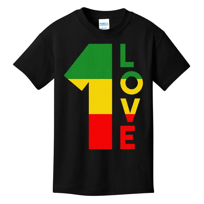 Reggae Music Rastafarian 1 Love Rasta Jamaica Kids T-Shirt