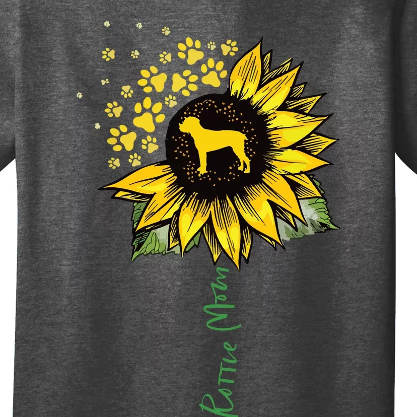 Rottie Mom Sunflower Rottweiler Gifts Dog Mom Mama T-Shirt