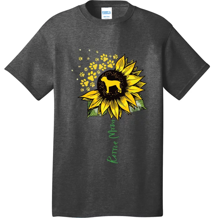 Rottie Mom Sunflower Rottweiler Gifts Dog Mom Mama T-Shirt