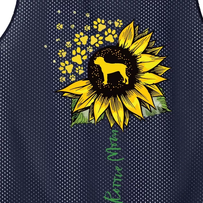 Rottie Mom Sunflower Rottweiler Gifts Dog Mom Mama Mesh Reversible Basketball Jersey Tank