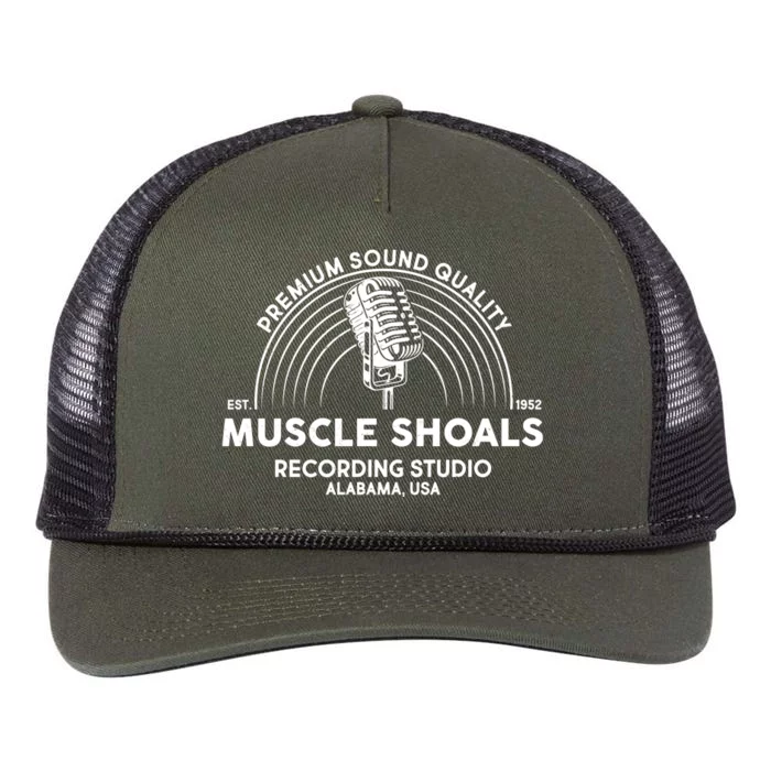 Retro Muscle Shoals Recording Studio Alabama USA Logo Retro Rope Trucker Hat Cap