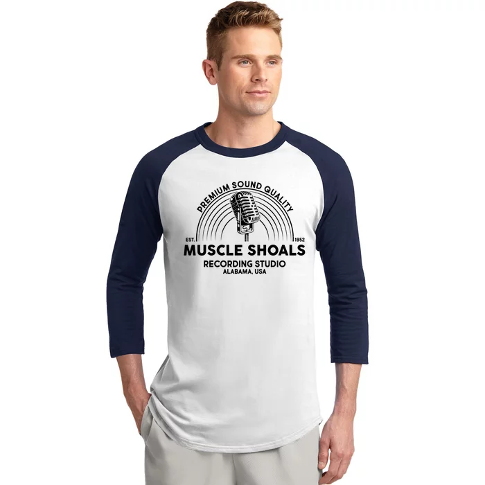 Retro Muscle Shoals Recording Studio Alabama USA Logo Baseball Sleeve Shirt