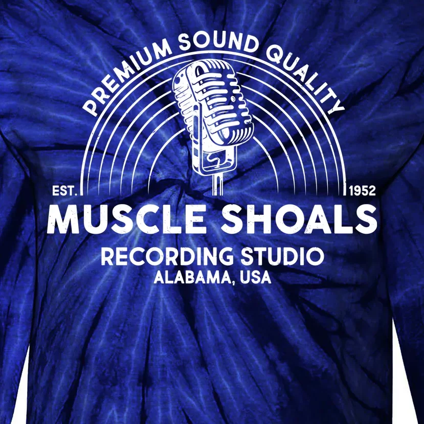Retro Muscle Shoals Recording Studio Alabama USA Logo Tie-Dye Long Sleeve Shirt