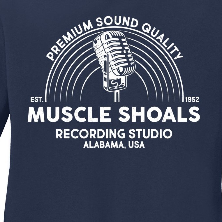 Retro Muscle Shoals Recording Studio Alabama USA Logo Ladies Missy Fit Long Sleeve Shirt
