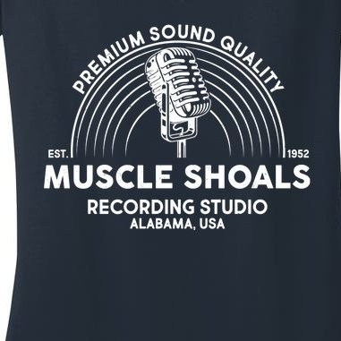 Retro Muscle Shoals Recording Studio Alabama USA Logo Women's V-Neck T-Shirt