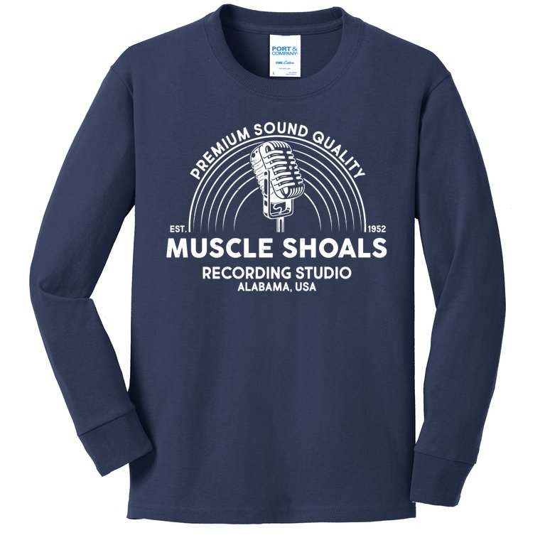 Retro Muscle Shoals Recording Studio Alabama USA Logo Kids Long Sleeve Shirt